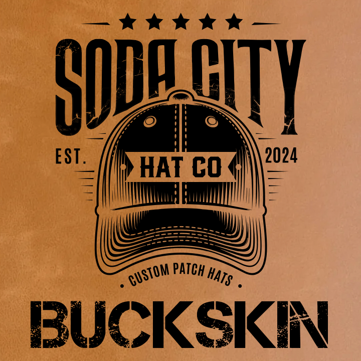 the back of a hat that says, sopa city hat co buckskin