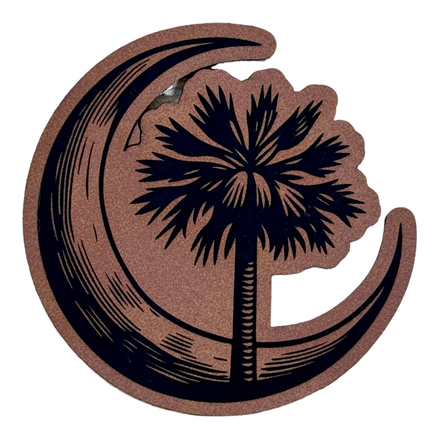 Palmetto Tree & Moon leatherette Patch