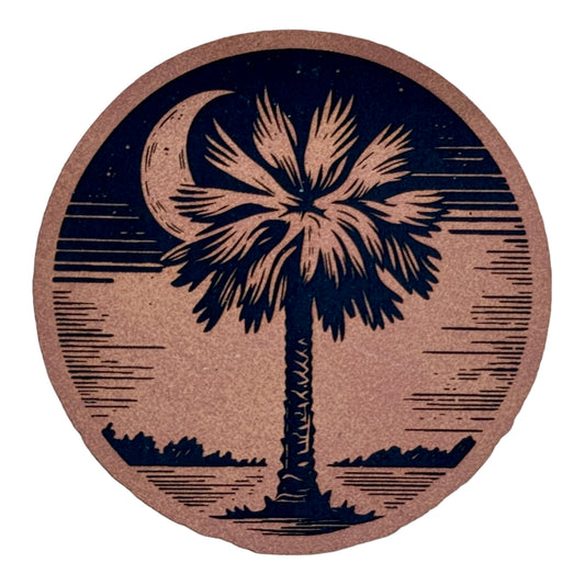 Palmetto Tree & Moon - Water leatherette Patch