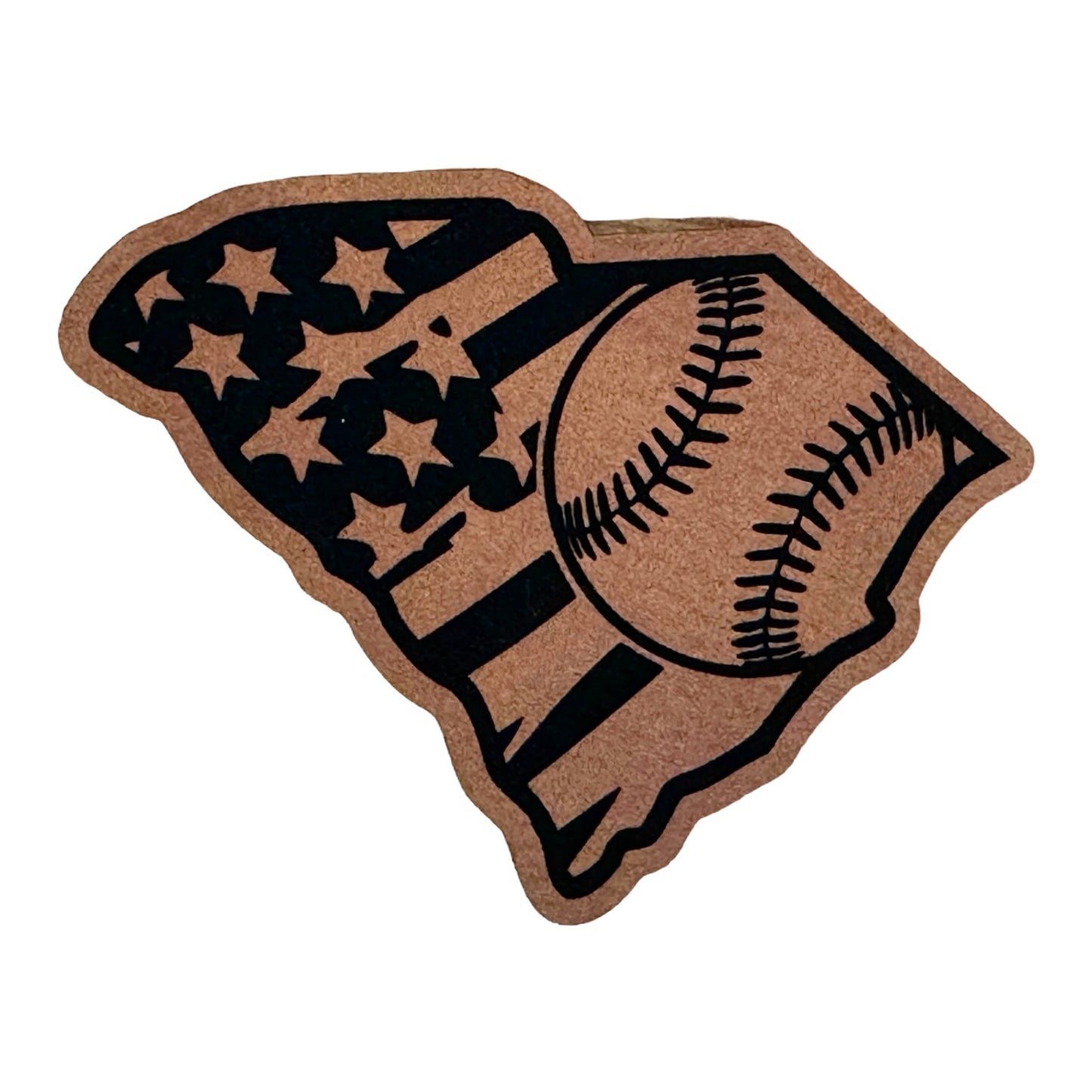 SC American Flag Baseball Acrylic Patch