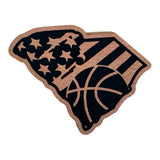 SC American Flag Basketball leatherette Patch