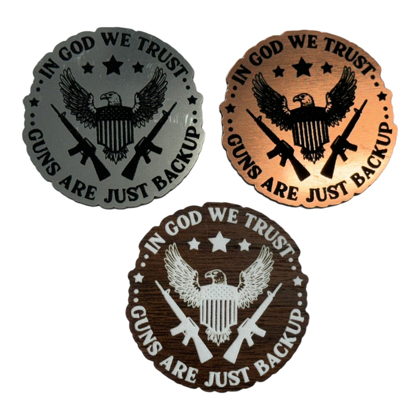 In God We Trust - Guns Are Backup leatherette Patch